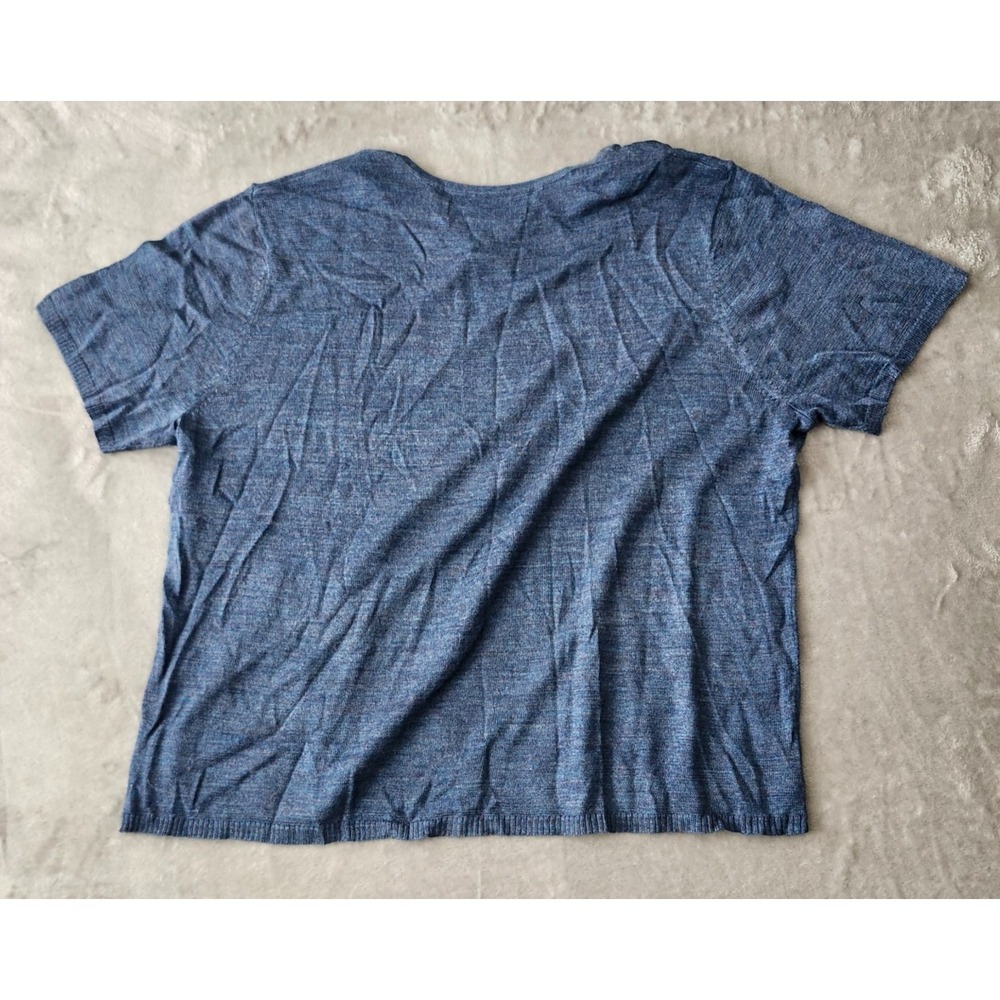 Sag Harbor Womens 2XL Blue Mock Neck Short Sleeve Knit Top New - Picture 11 of 15